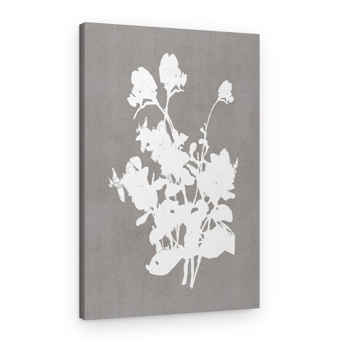 White Floral Silhouette – Canvas Print