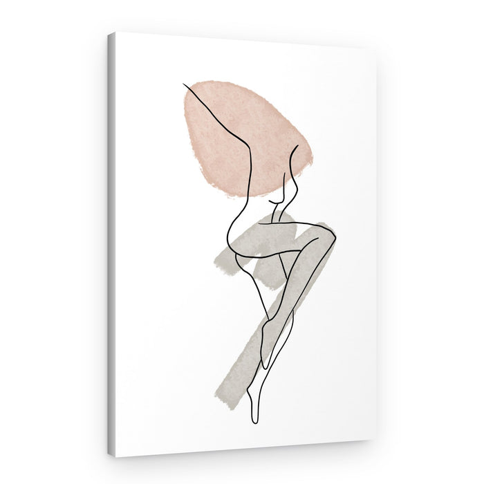 Elegant Line Art Woman – Canvas Print