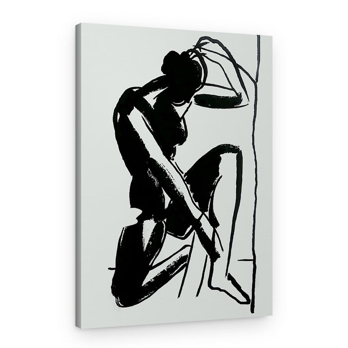 Graceful Seated Nude – Canvas Print