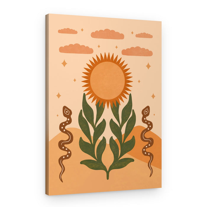 Desert Sun and Snakes – Canvas Print