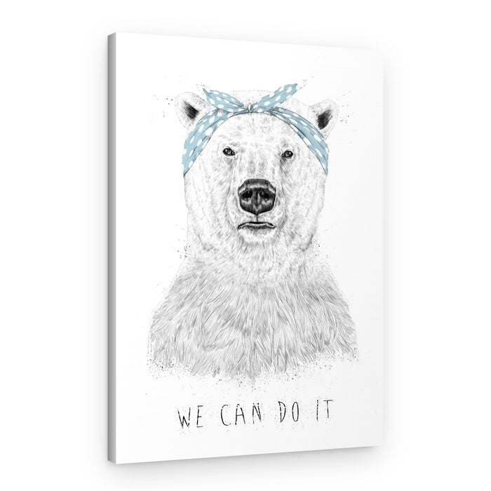 We Can Do It Bear – Canvas Print