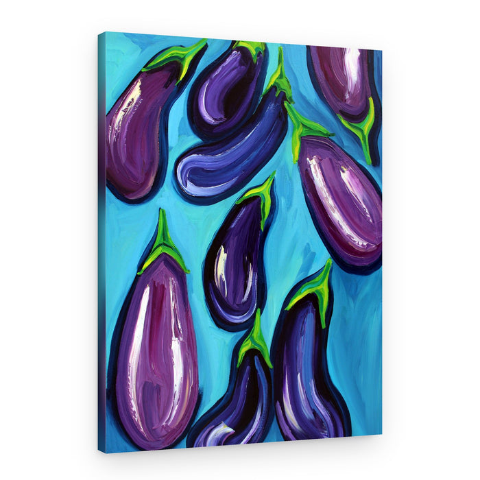 Vibrant Purple Eggplants – Canvas Print