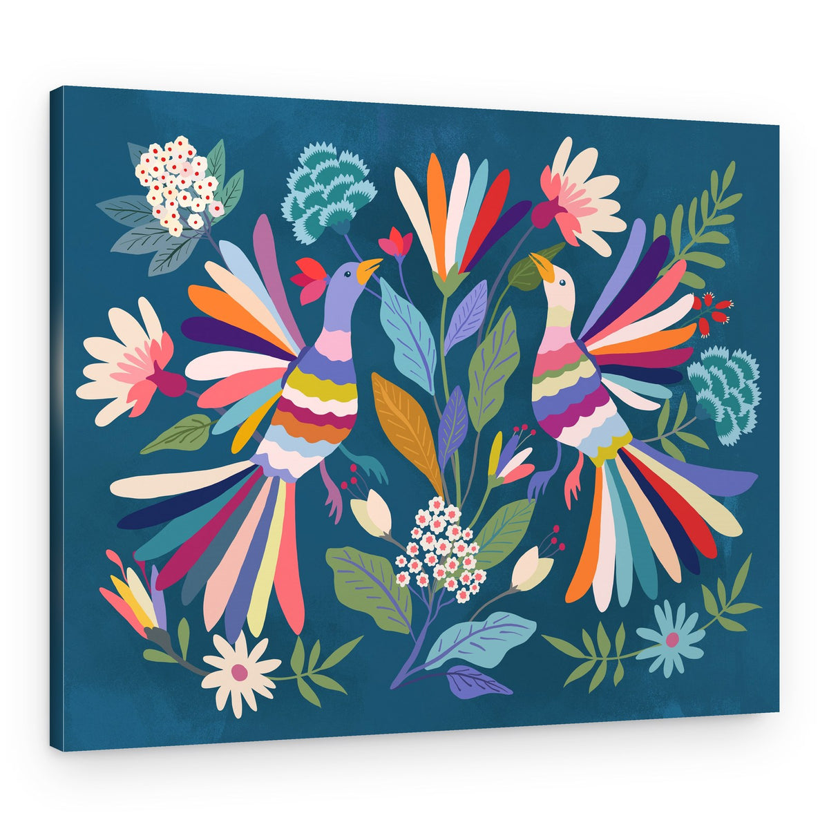 Whimsical Floral Birds – Canvas Print