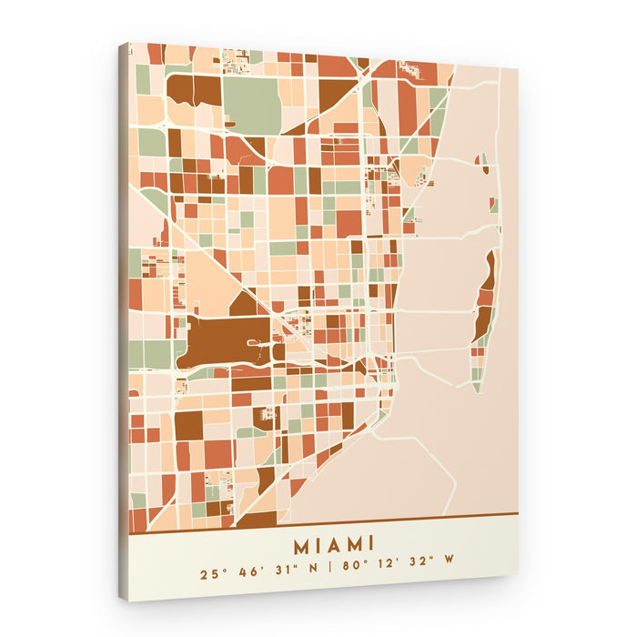 Miami City Map – Canvas Print