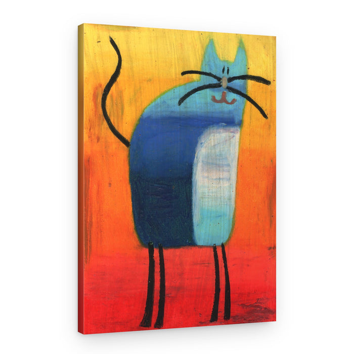 Whimsical Blue Cat – Canvas Print
