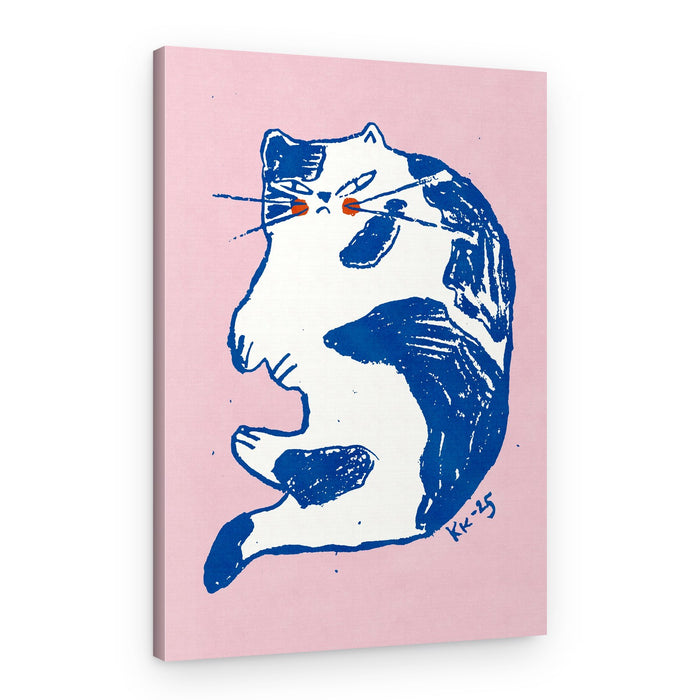 Grumpy Blue Cat – Canvas Print