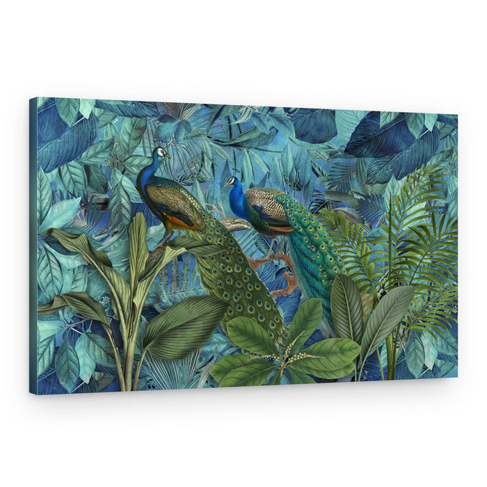 Lush Jungle Peacocks – Canvas Print