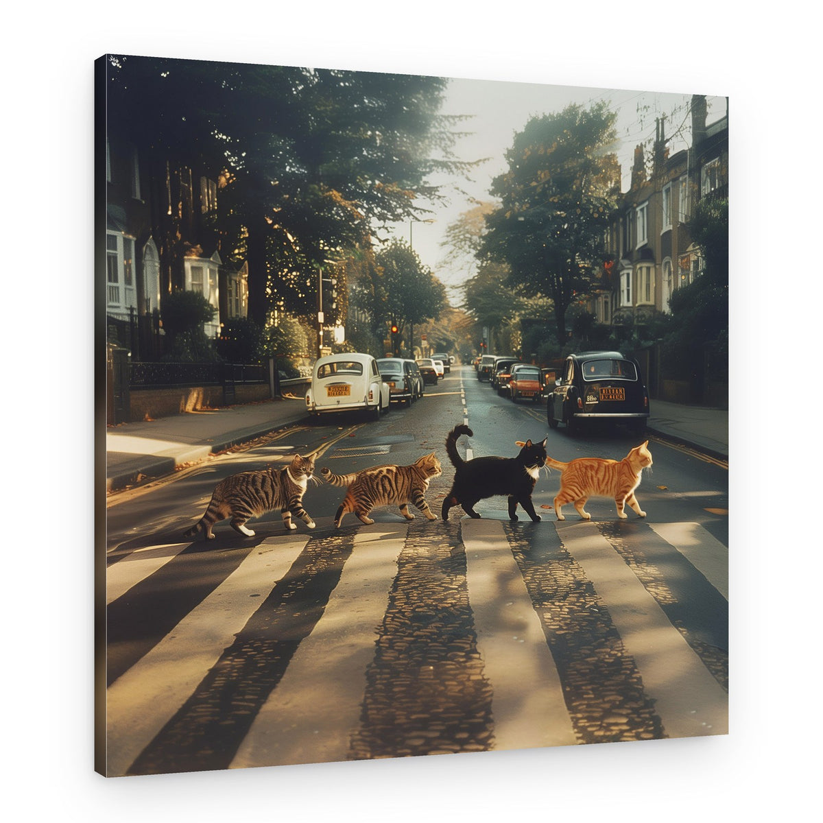 Kitty Abbey Road – Canvas Print