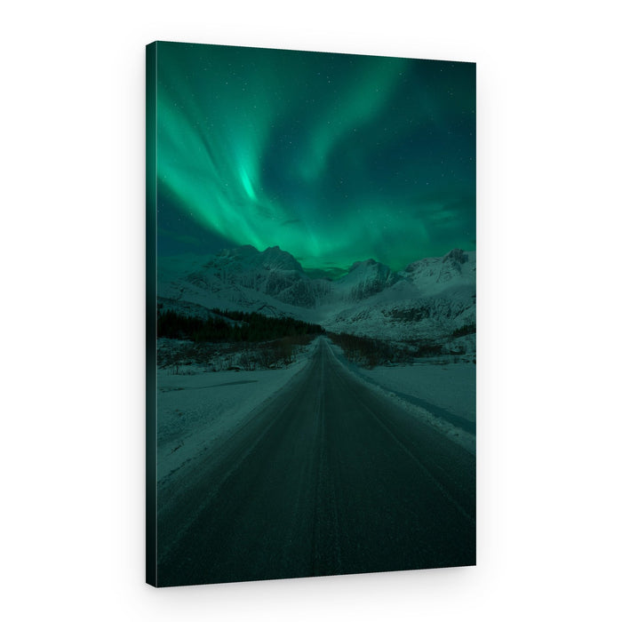 Northern Lights Winter Road – Canvas Print