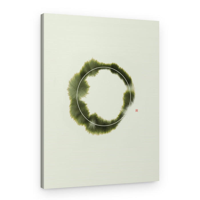 Abstract Green Ensō – Canvas Print