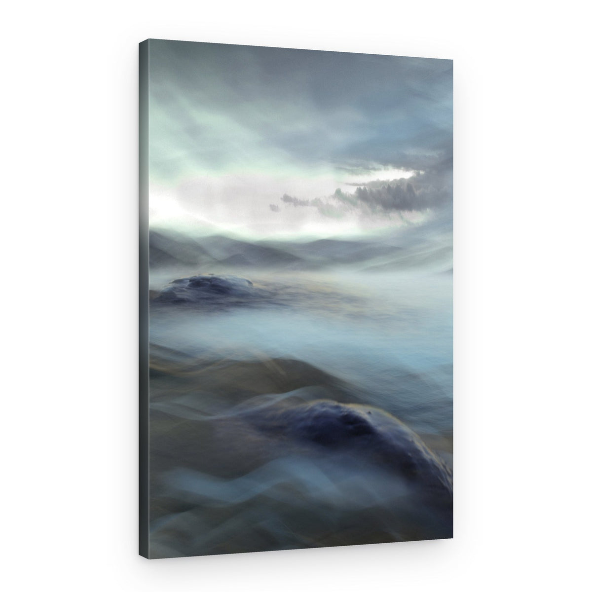 Misty Blue Abstract Landscape – Canvas Print