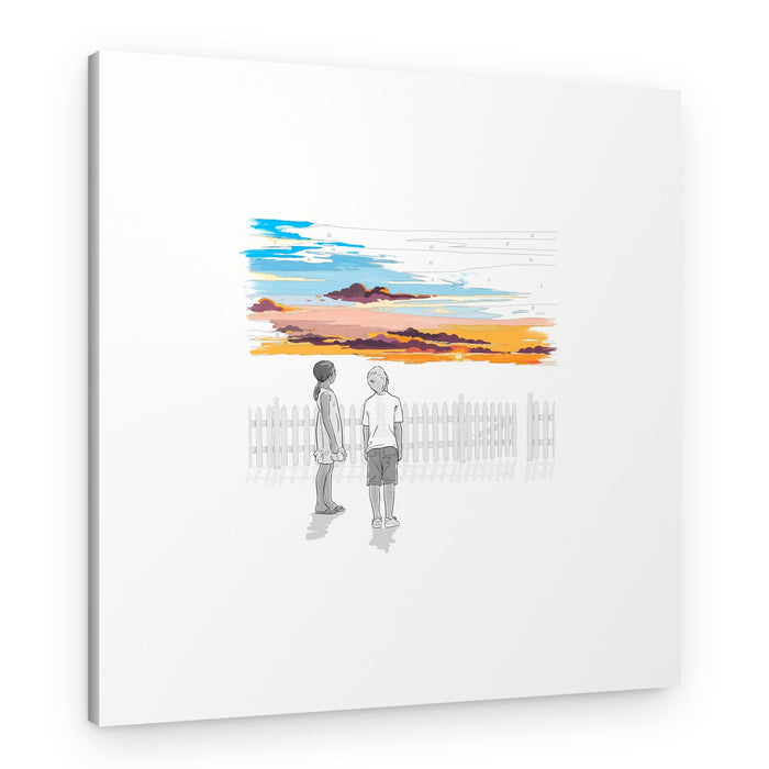 Kids Watching Sunset – Canvas Print