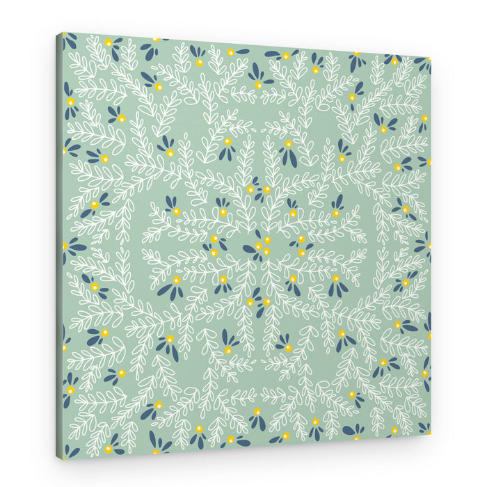 Green Whimsical Blooms – Canvas Print