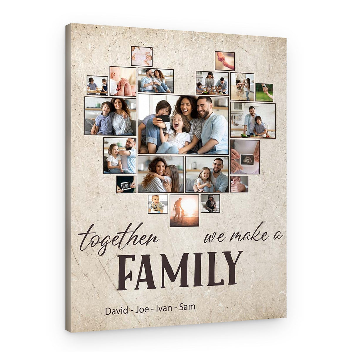 Together We Make A Family Collage Canvas Print – Canvas Print