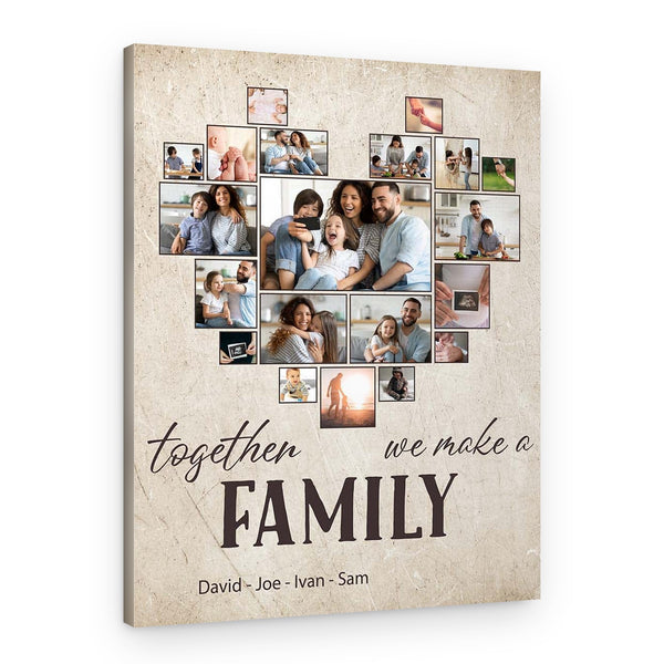 Together We Make A Family Collage Canvas Print
