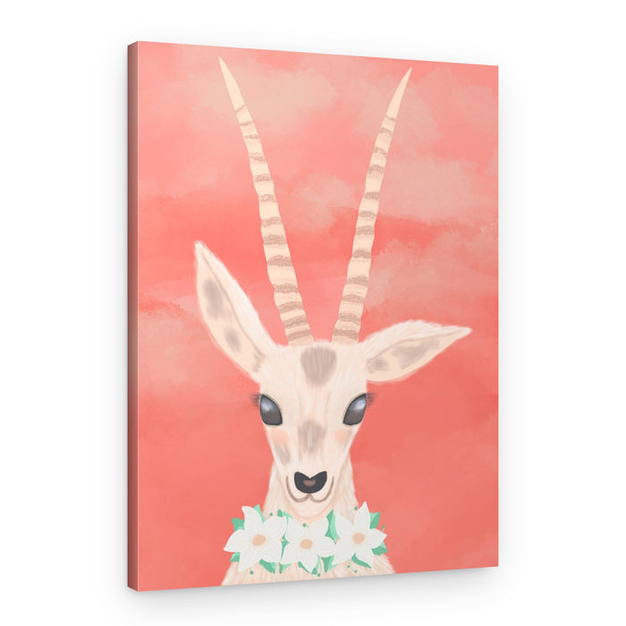 Sweet Gazelle Flower Crown – Canvas Print