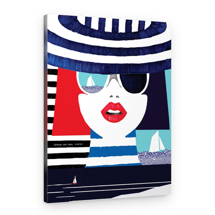 Nautical Woman Red Lips – Canvas Print