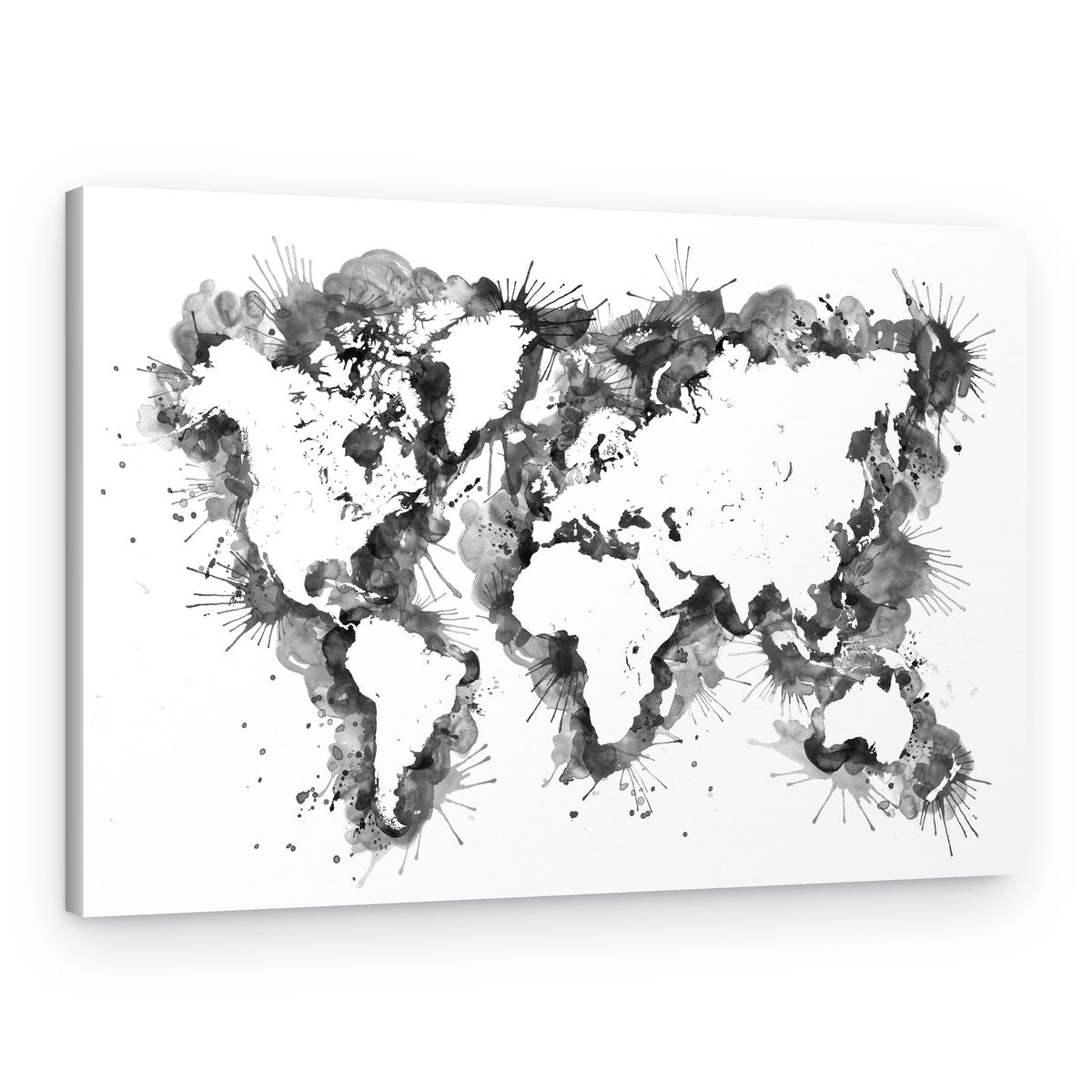 Abstract Ink World Map – Canvas Print