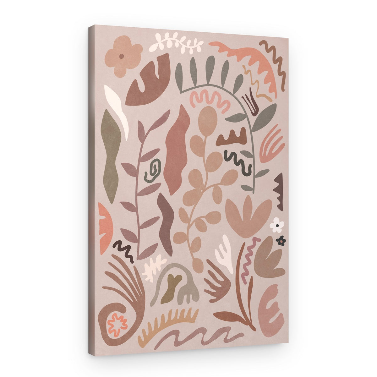 Earthy Botanical Shapes – Canvas Print