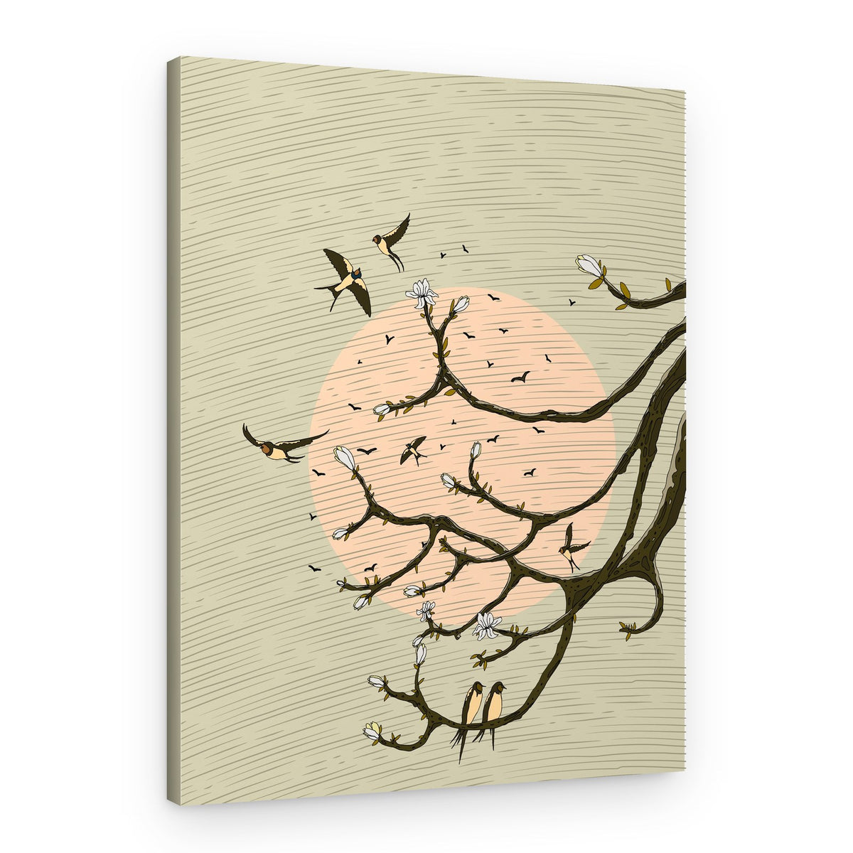 Oriental Swallows Bloom – Canvas Print