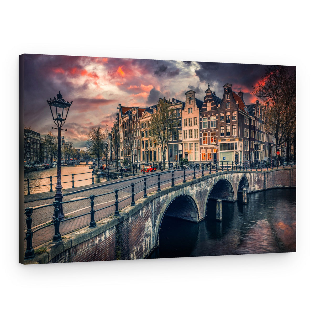 Amsterdam Canal Sunset – Canvas Print