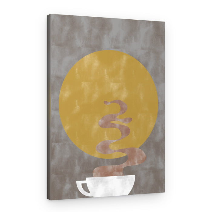 Warm Coffee Golden Moon – Canvas Print