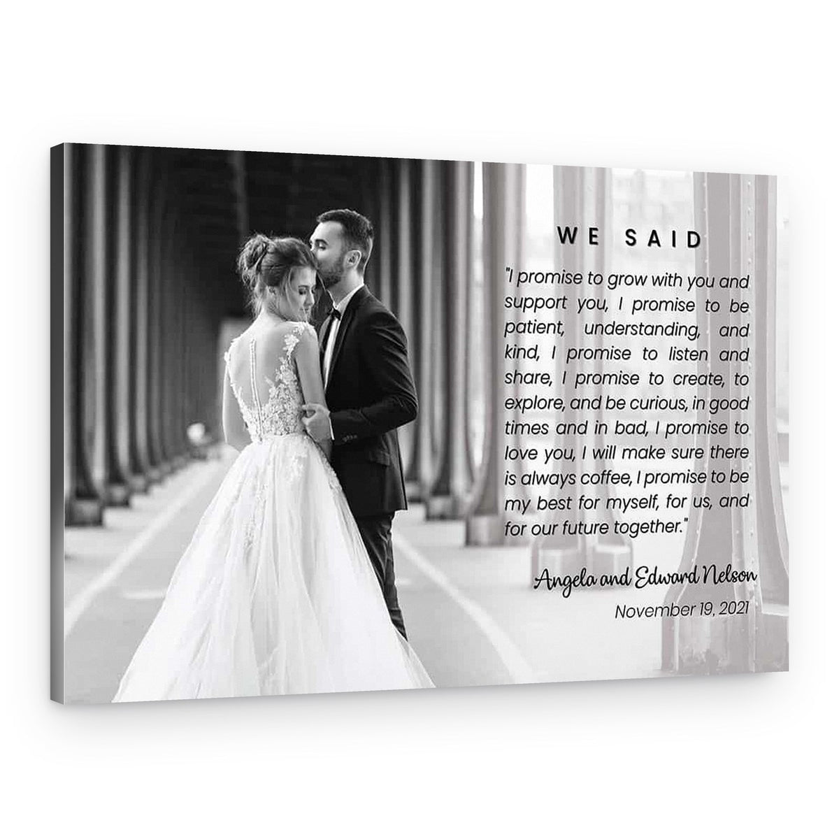We Said Wedding Vows Custom Canvas Print – Canvas Print – Landscape