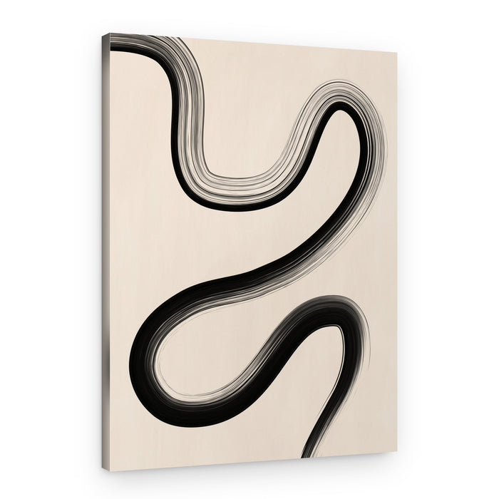 Flowing Black Form – Canvas Print