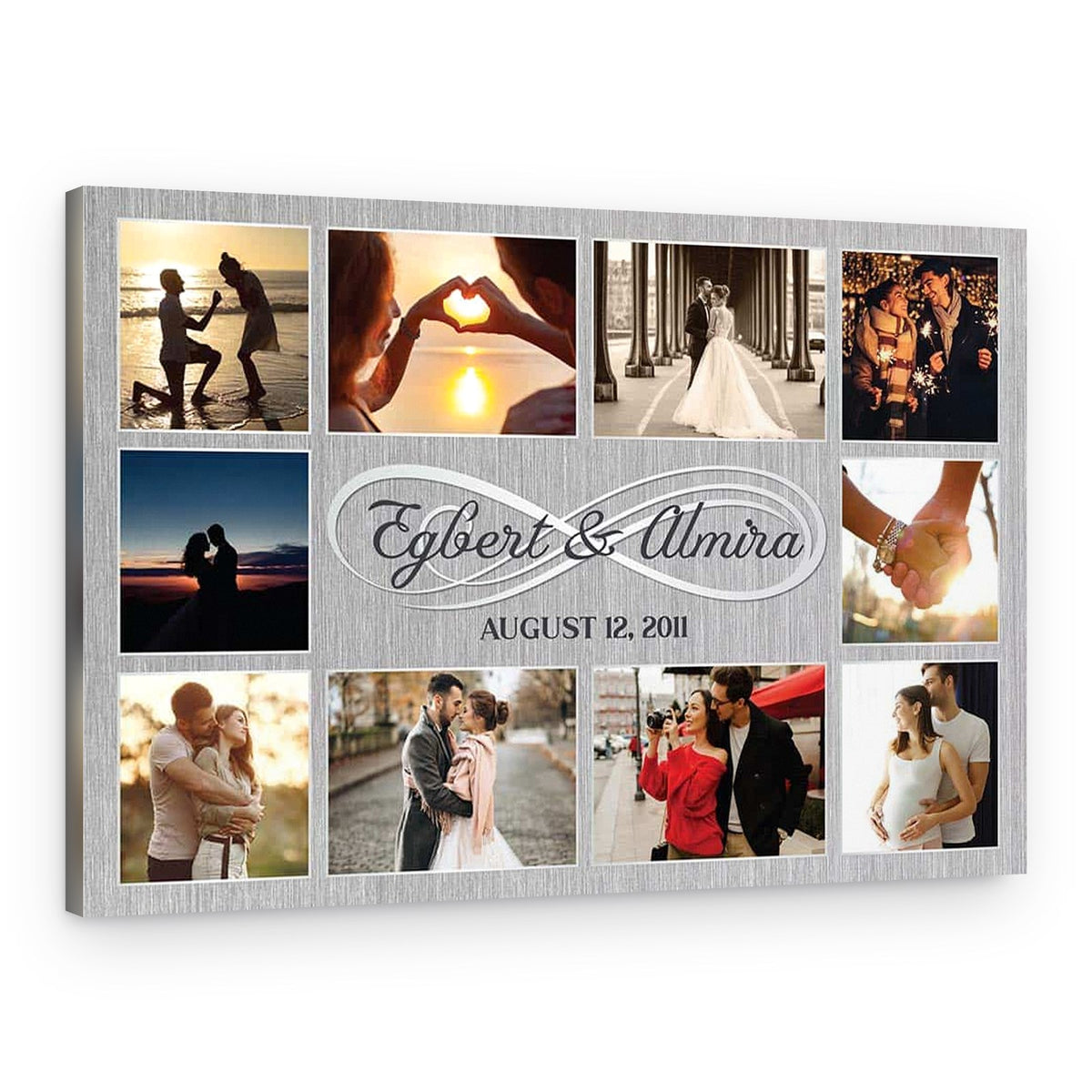 Infinity 10 Years of Love Custom Photo Canvas Print – Canvas Print – Custom Text & Photo