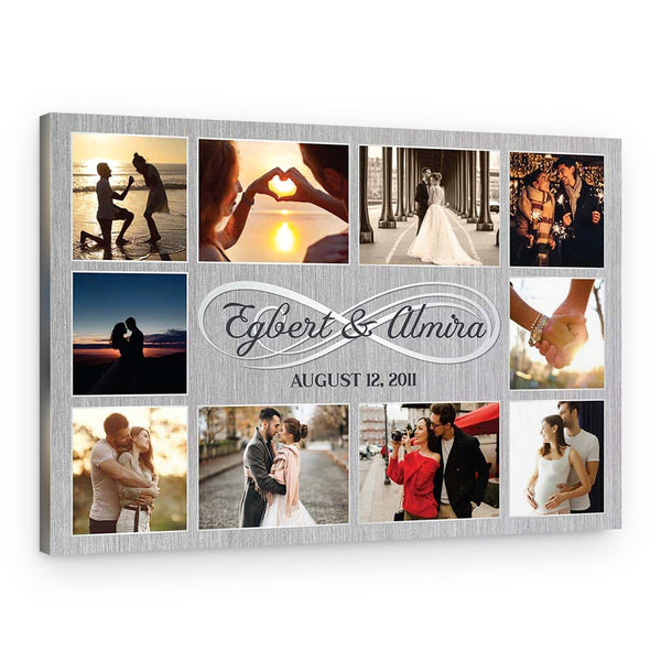 Infinity 10 Years of Love Custom Photo Canvas Print