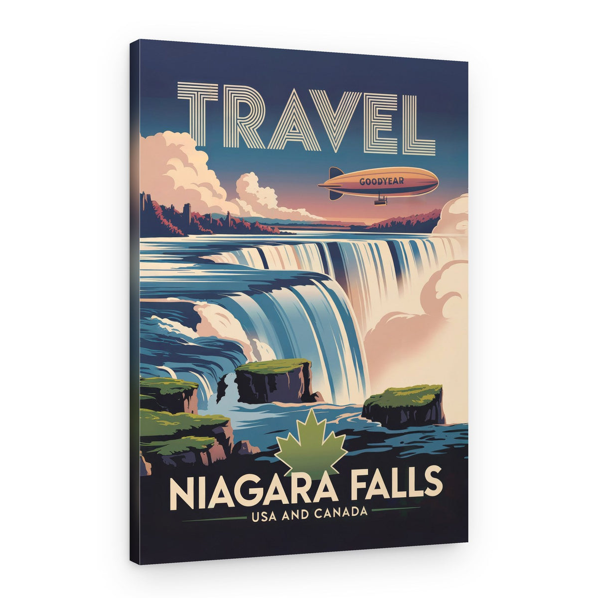 Majestic Niagara Falls Blimp – Canvas Print