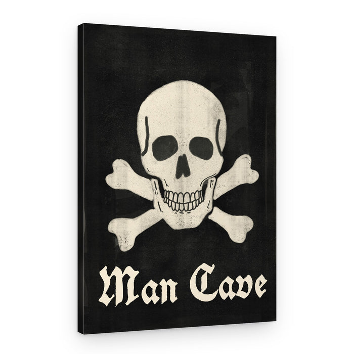Vintage Man Cave Skull – Canvas Print
