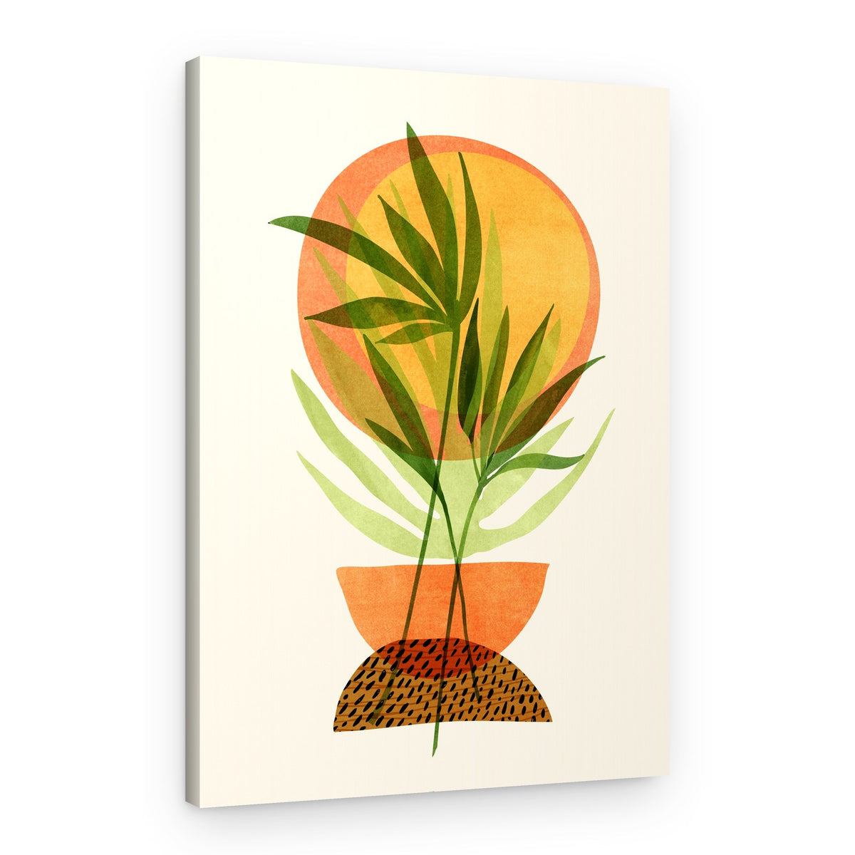 Retro Sunset Garden – Canvas Print