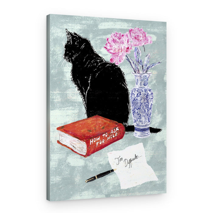 Black Cat's Difficult Question – Canvas Print