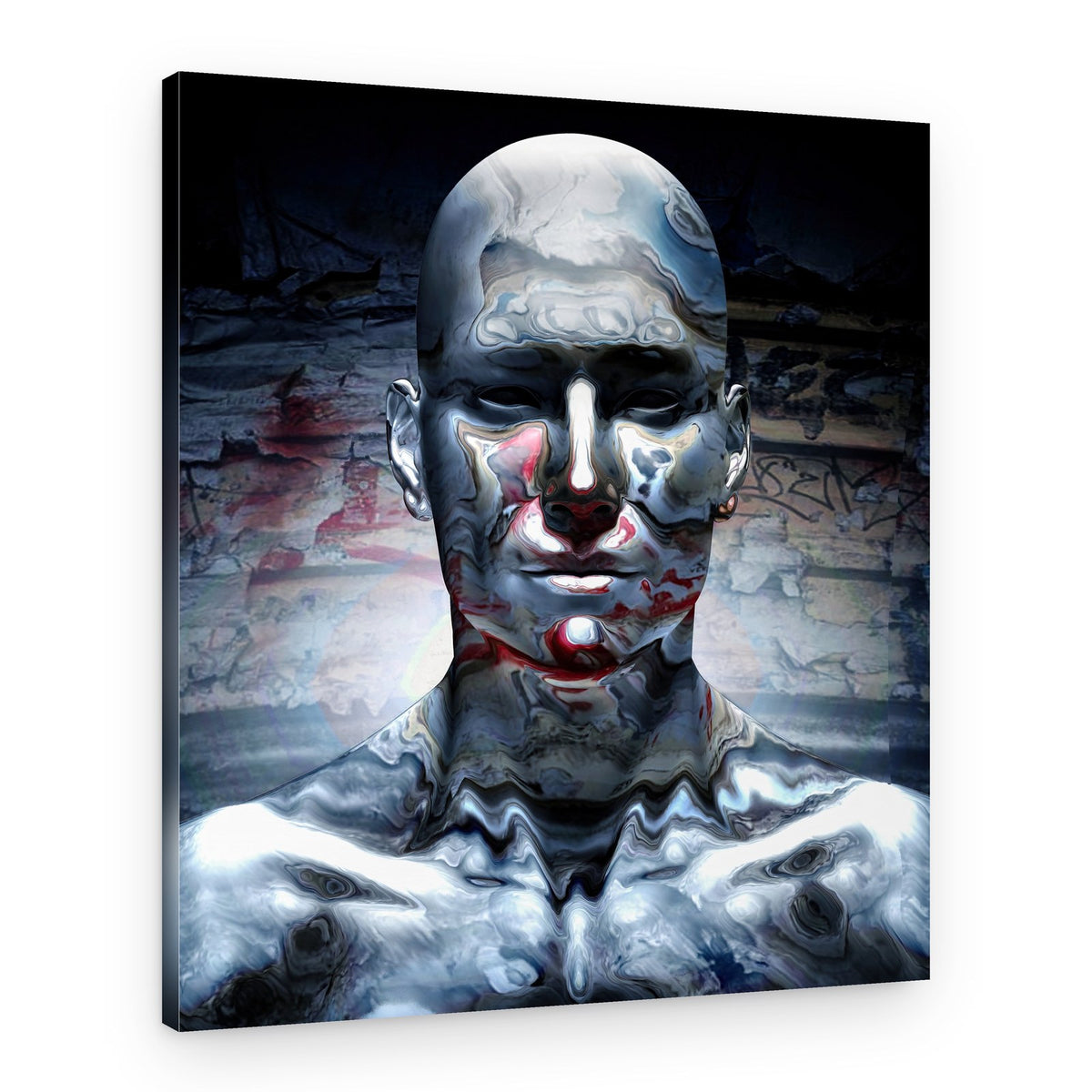 Distorted Metallic Man – Canvas Print