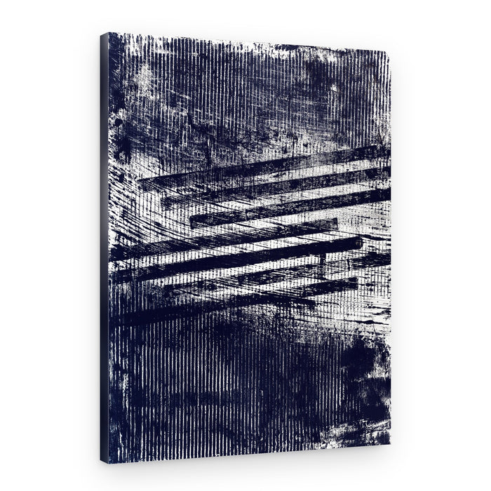 Textured Indigo Lines – Canvas Print
