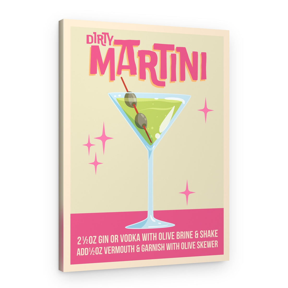 Classic Dirty Martini – Canvas Print