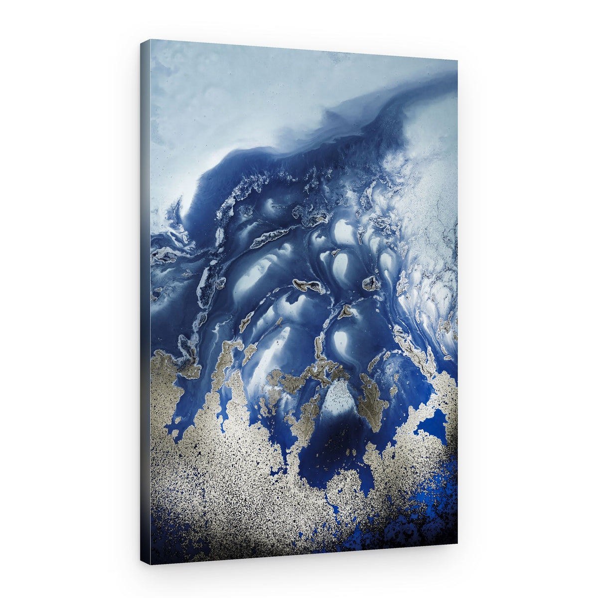 Soothing -" Ocean Wave Waltz 1" - Watercolor waves – Canvas Print