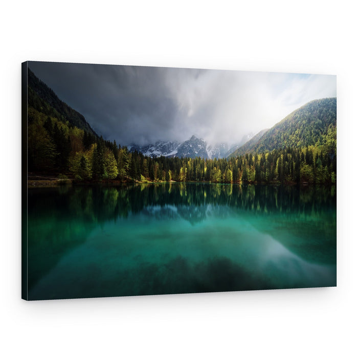 Emerald Lake Mountain Forest – Canvas Print