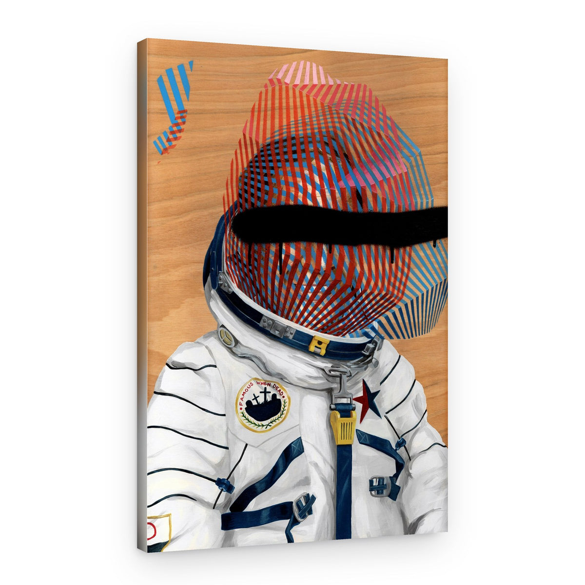 Striped Astronaut Helmet – Canvas Print