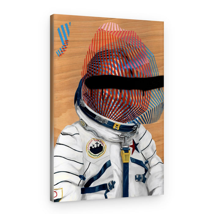 Striped Astronaut Helmet – Canvas Print