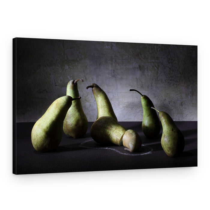Pear Crime Scene Mystery – Canvas Print