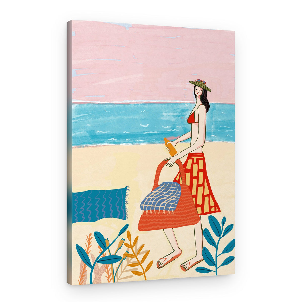 Summer Beach Stroll – Canvas Print