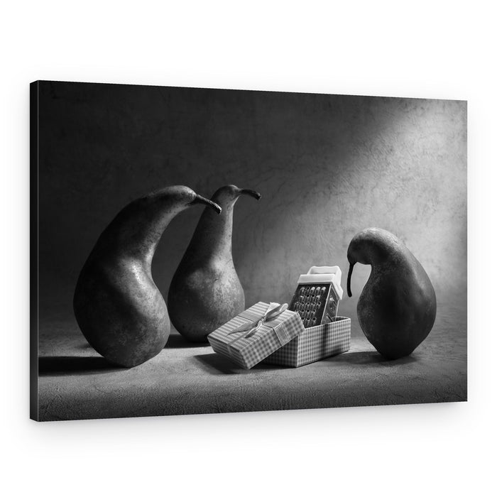 Curious Pears Grater – Canvas Print