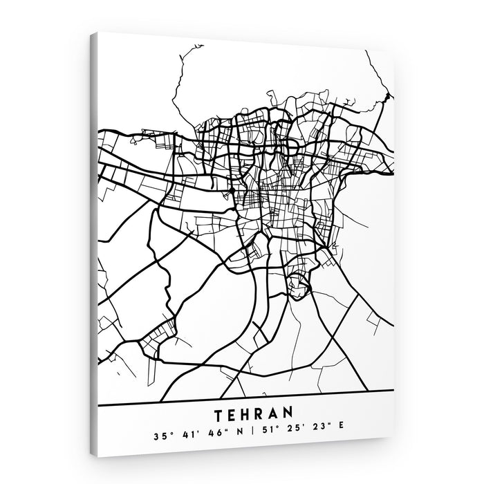 Tehran Urban Map – Canvas Print