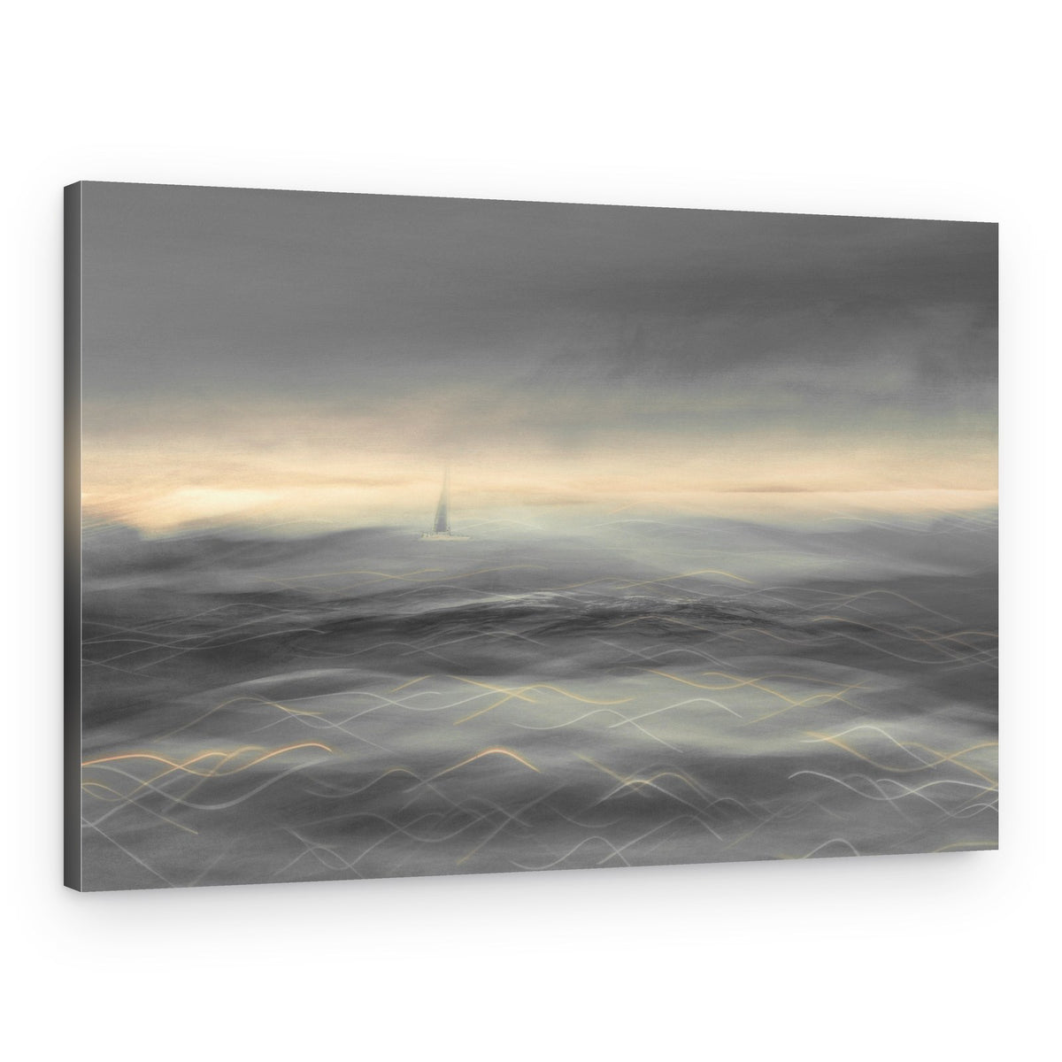 Misty Ocean Sailboat – Canvas Print