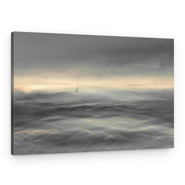 Misty Ocean Sailboat – Canvas Print
