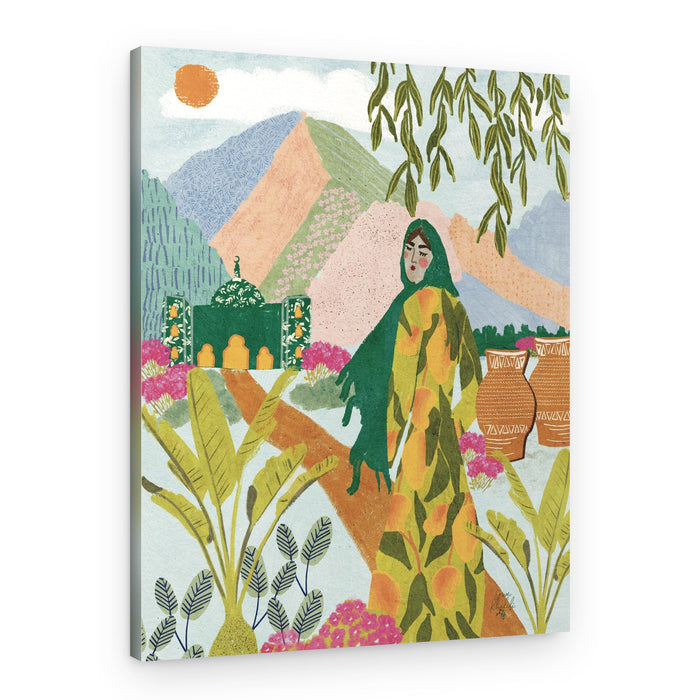 Woman in Desert Garden – Canvas Print