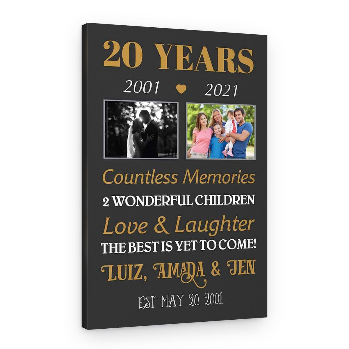 20 Years Anniversary Custom Photo Canvas Print – Canvas Print