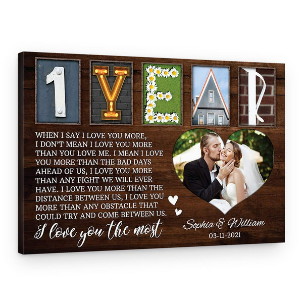 1 Year Anniversary Letter Art Print with Message